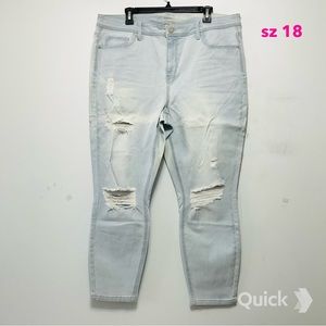 sz 18 - New Indigo Rein Light Blue Distressed Jeans